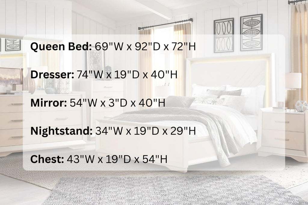 First of a Kind Milan Contemporary 5 Piece Queen Bedroom Set with Upholstered Headboard Sleek Modern Design Coordinated Furniture Collection