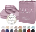 Bella Coterie 6 Piece Luxury Bamboo Viscose King Size Sheet Set | 100% Organically Grown | Cooling for Hot Sleepers | 18' Deep Pocket | Soft & Hypoallergenic | 4 Pillowcases [Lilac]