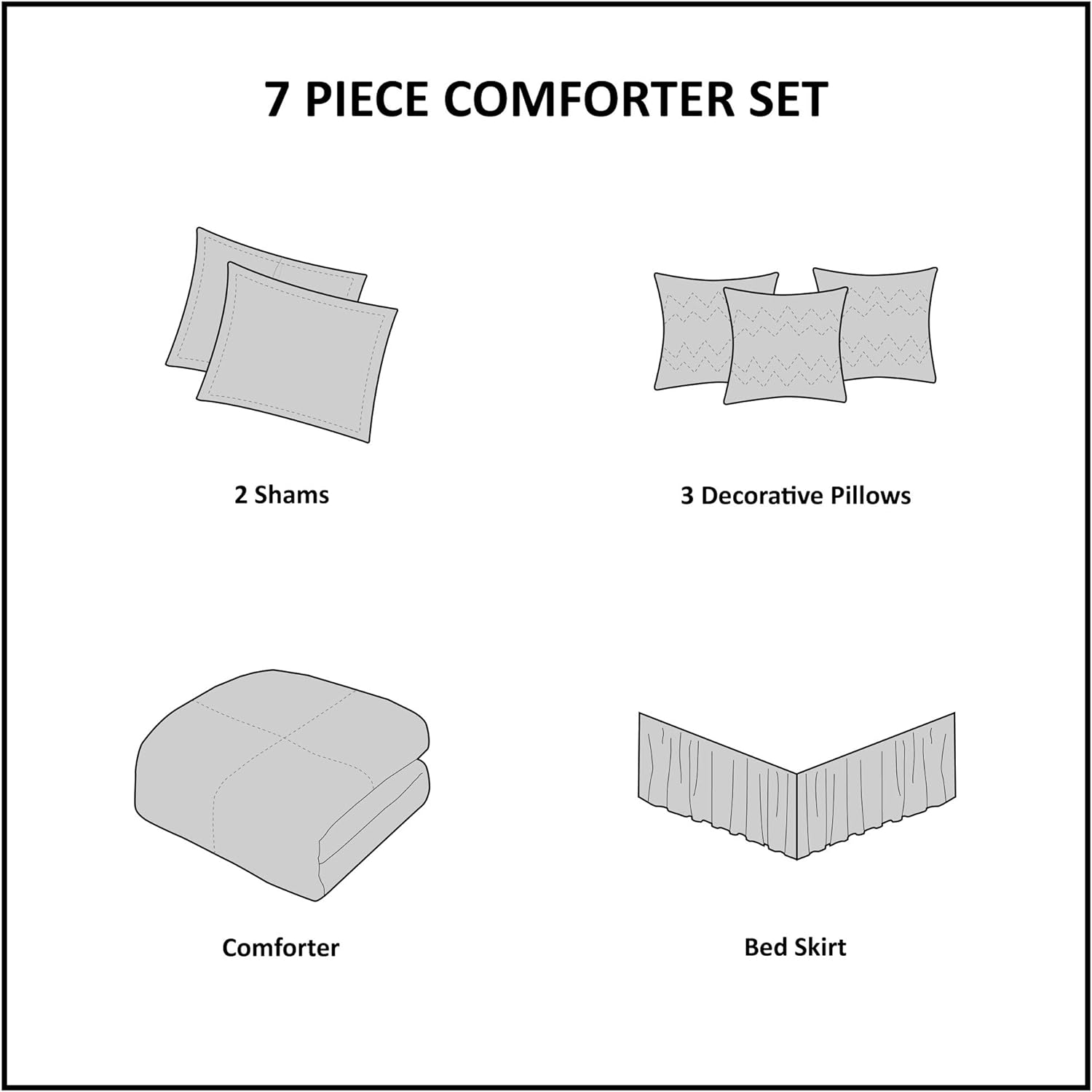 Madison Park Cozy Comforter Set Casual Blocks Design All Season, Matching Bed Skirt, Decorative Pillows, King(104'x92'), Dallas Corduroy, Taupe Brown, 7 Piece