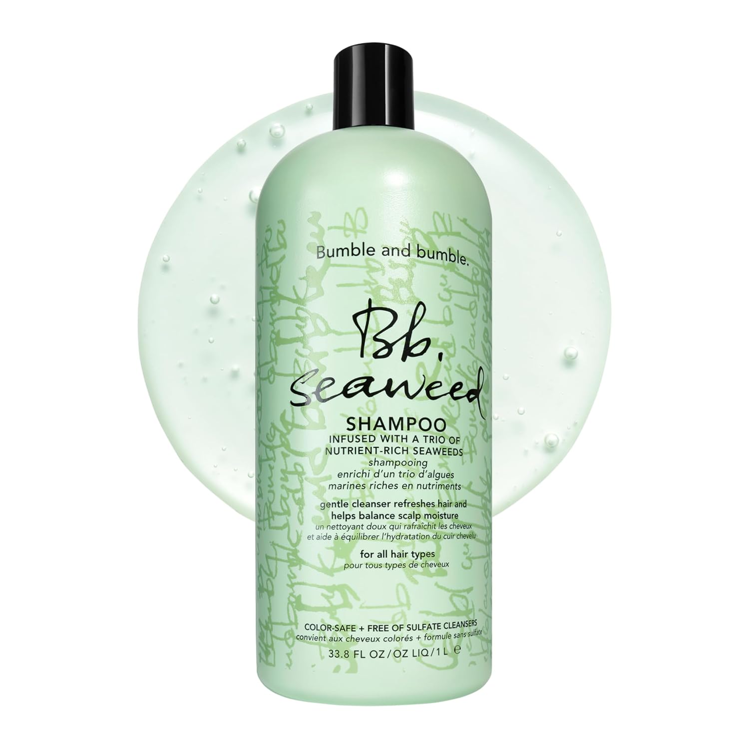 Bumble and bumble. Seaweed Hydrating Shampoo | Gently Cleanses Without Stripping |Improves Scalp Hydration| Sulfate Cleanser Free | For Fine to Medium Curly Wavy Straight Hair