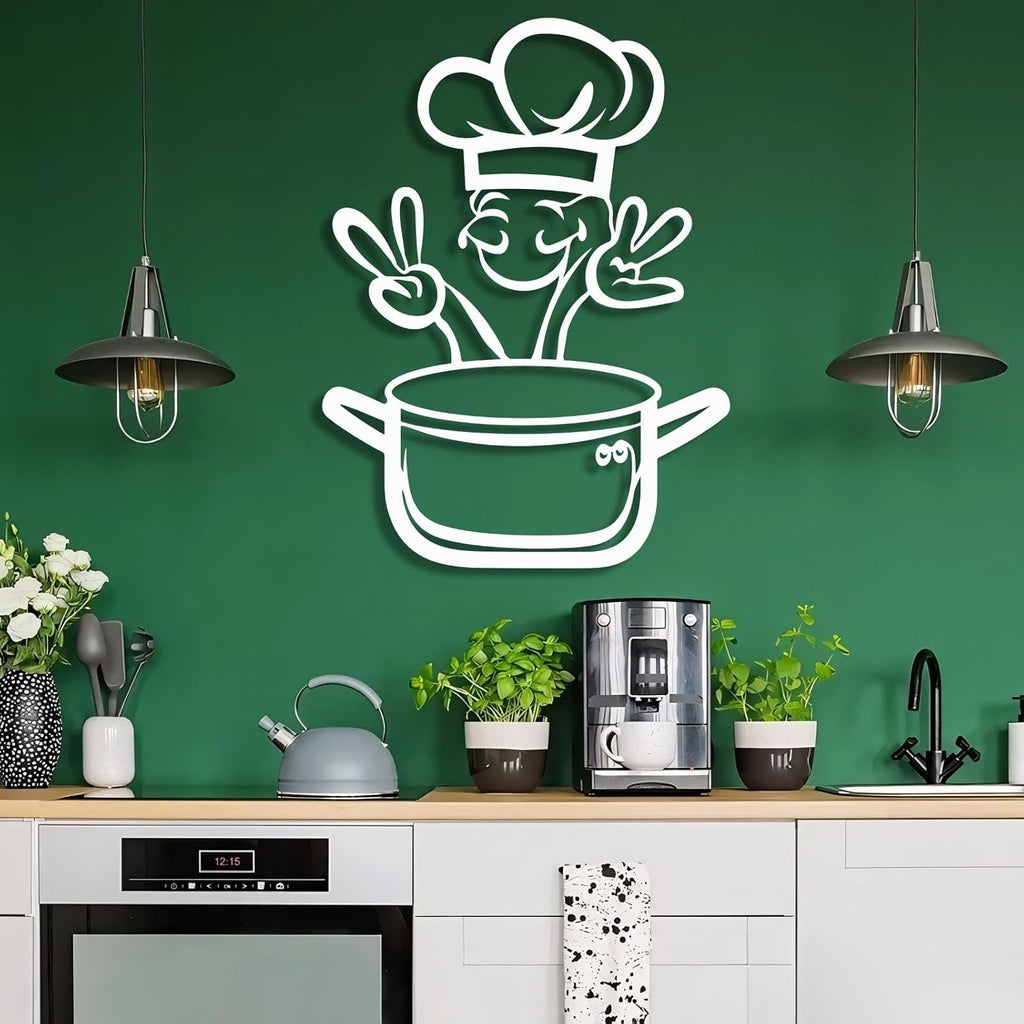 KingGenius Kitchen Metal Wall Art,Chef Restaurant Wall Decor,Home Kitchen Gifts (Black, 22'x30'/56x76cm, Metal Wall Art)