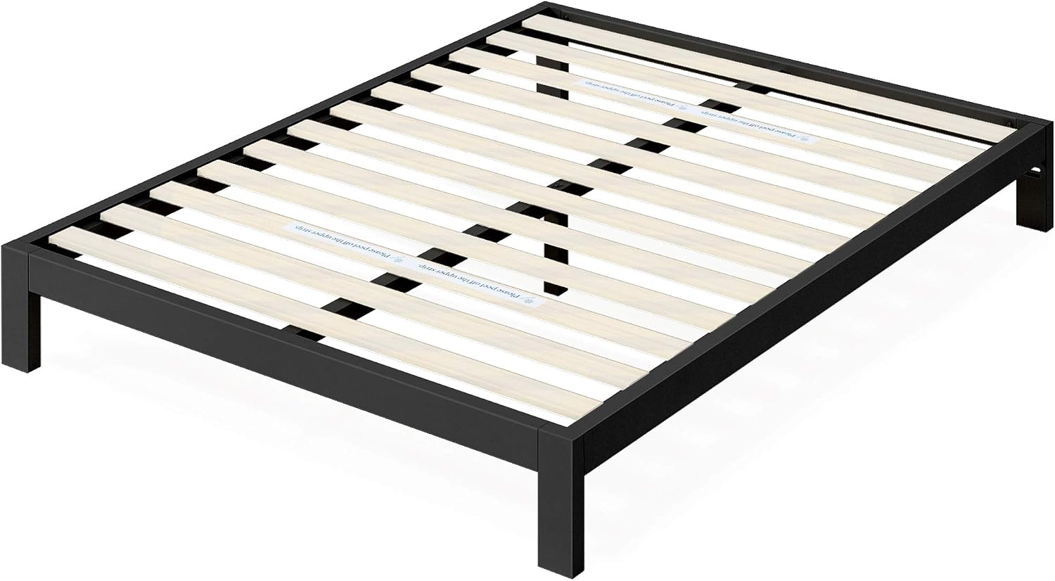 ZINUS Arnav Metal Platform Bed Frame, Wood Slat Support, No Box Spring Needed, Easy Assembly, Black, Full