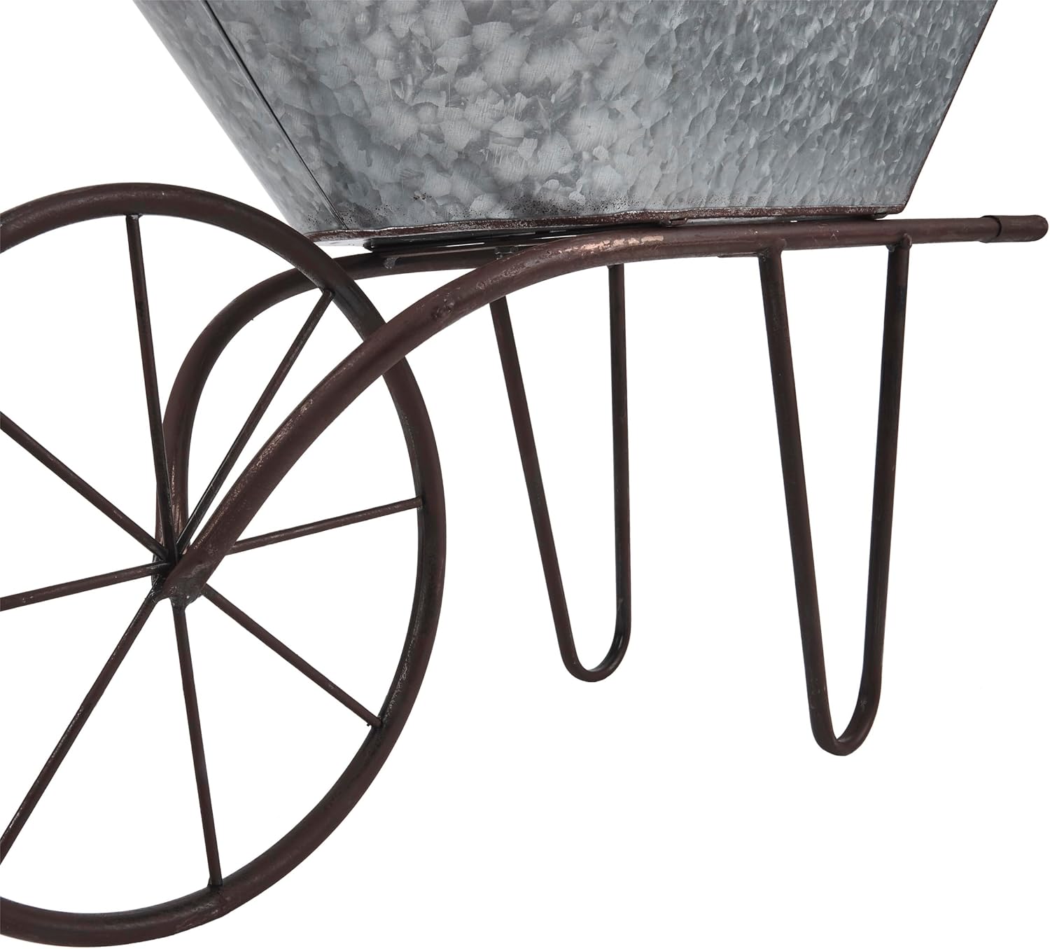 Alpine Corporation MCC574 Outdoor Floor Galvanized Shovel Pitcher Bucket Fountain, 41' Vintage Garden Water Feature, Patio & Backyard Décor, Gray