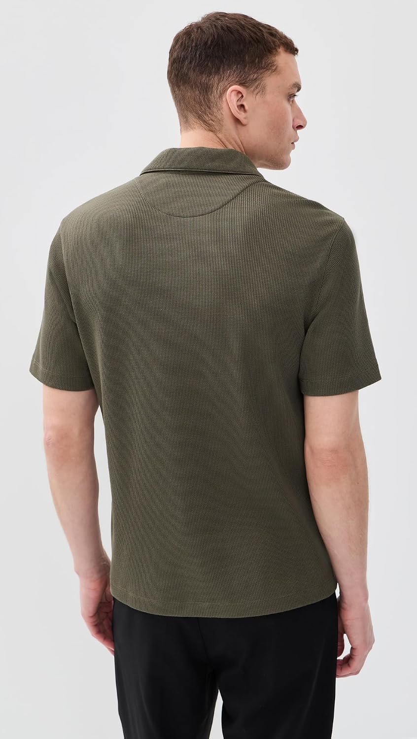 Theory Men's Short Sleeve Polo in Soft Waffle