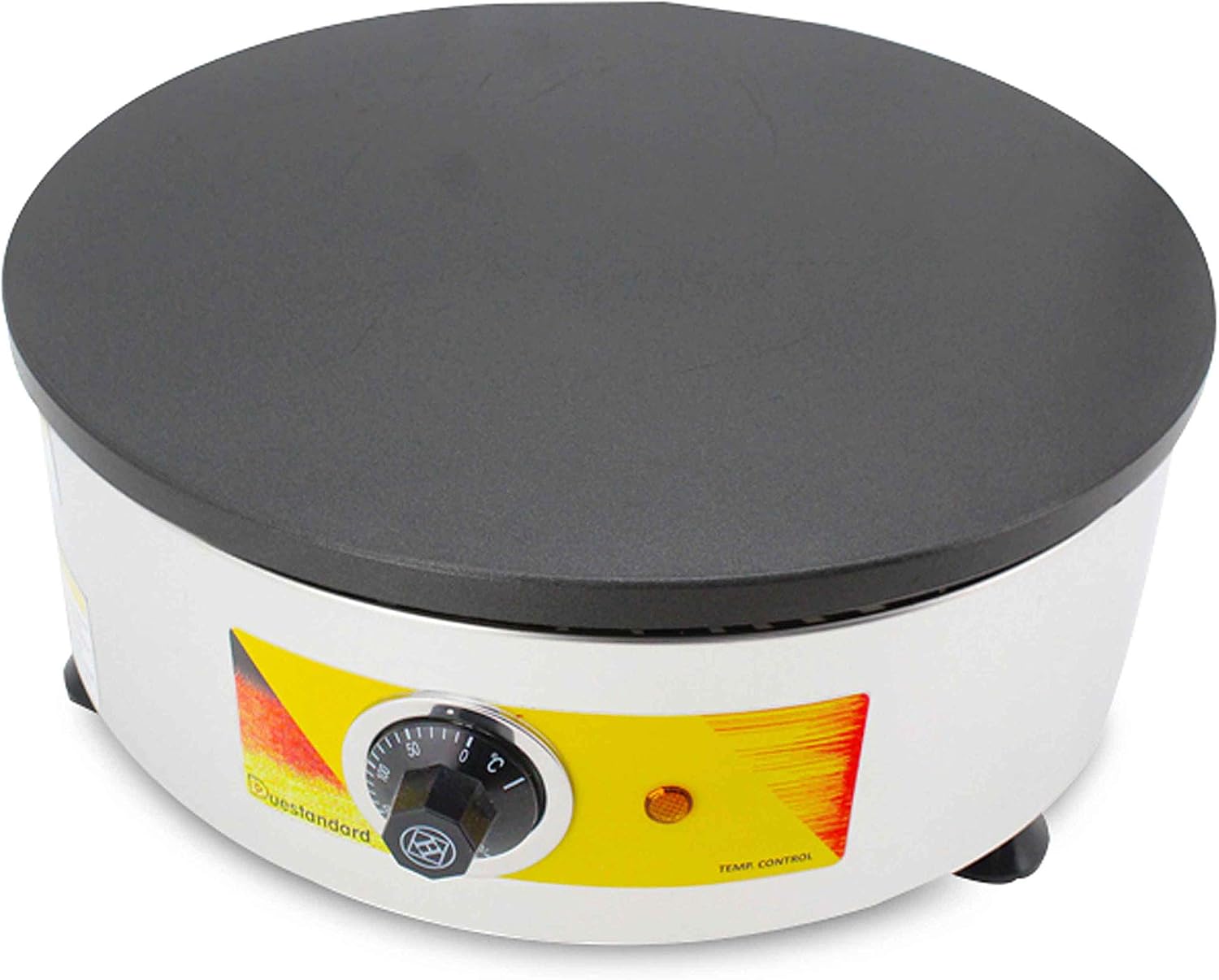 Kolice Commercial Electric Crepe Maker, Pancake Crepe Maker, Nonstick Large Pan 15.7'' Dia Electric Griddle,Tortilla Maker, with Wooden Batter Spreader