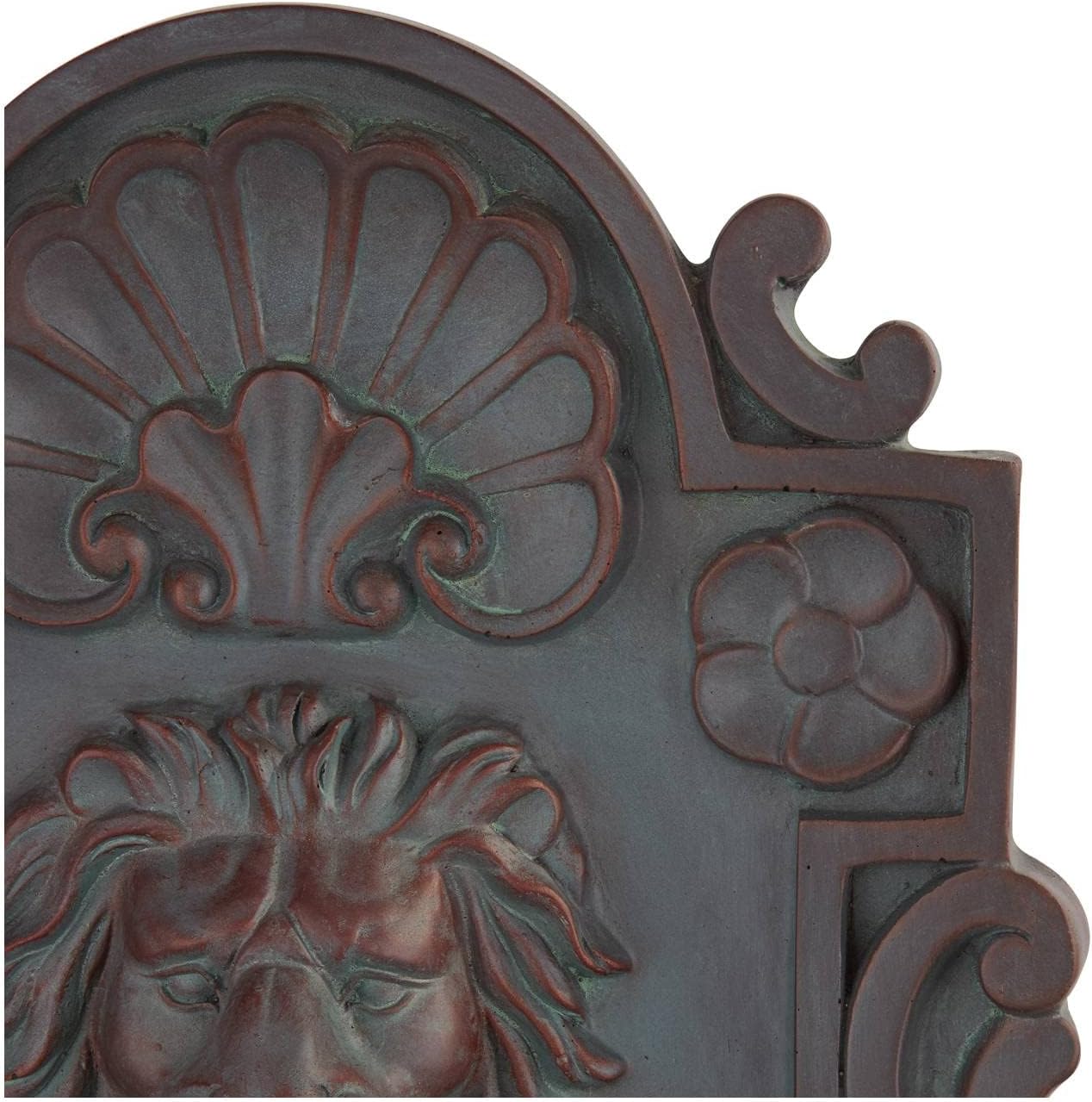 Royal Lion Head 31 1/2' High Large Rustic Indoor Outdoor Decor Bronze Wall Fountain with Light LED Statue Waterfall Tiered Basin Water Feature for Outside Garden Patio Yard Backyard - John Timberland
