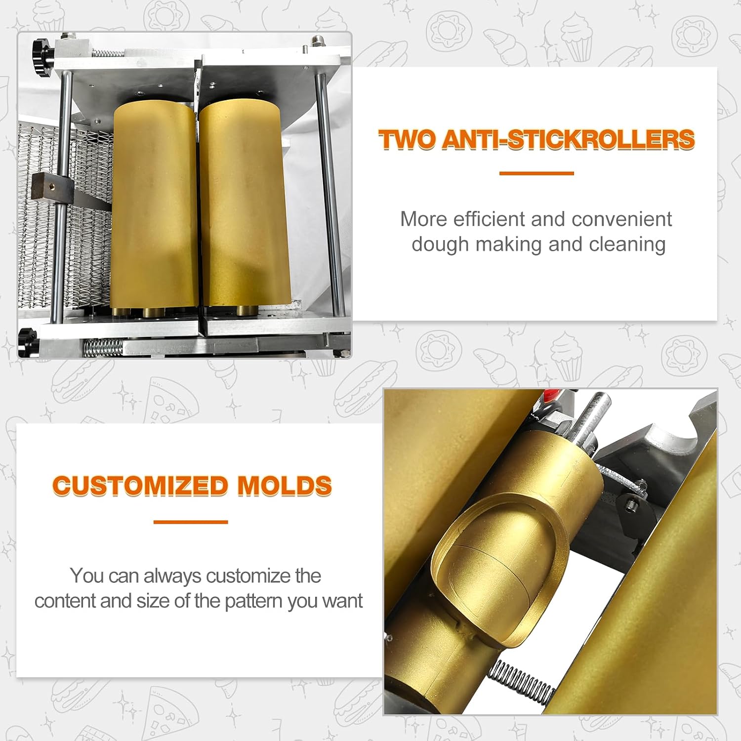 Electric Tortilla Maker, Automatic Corn Tortilla Making Machine with Non-Stick Coating & 2 Molds(4in/6in), Customize Thickness (1.5-5mm), Chapatti Machine for Sopes Roti Pita Tortilla Pizza