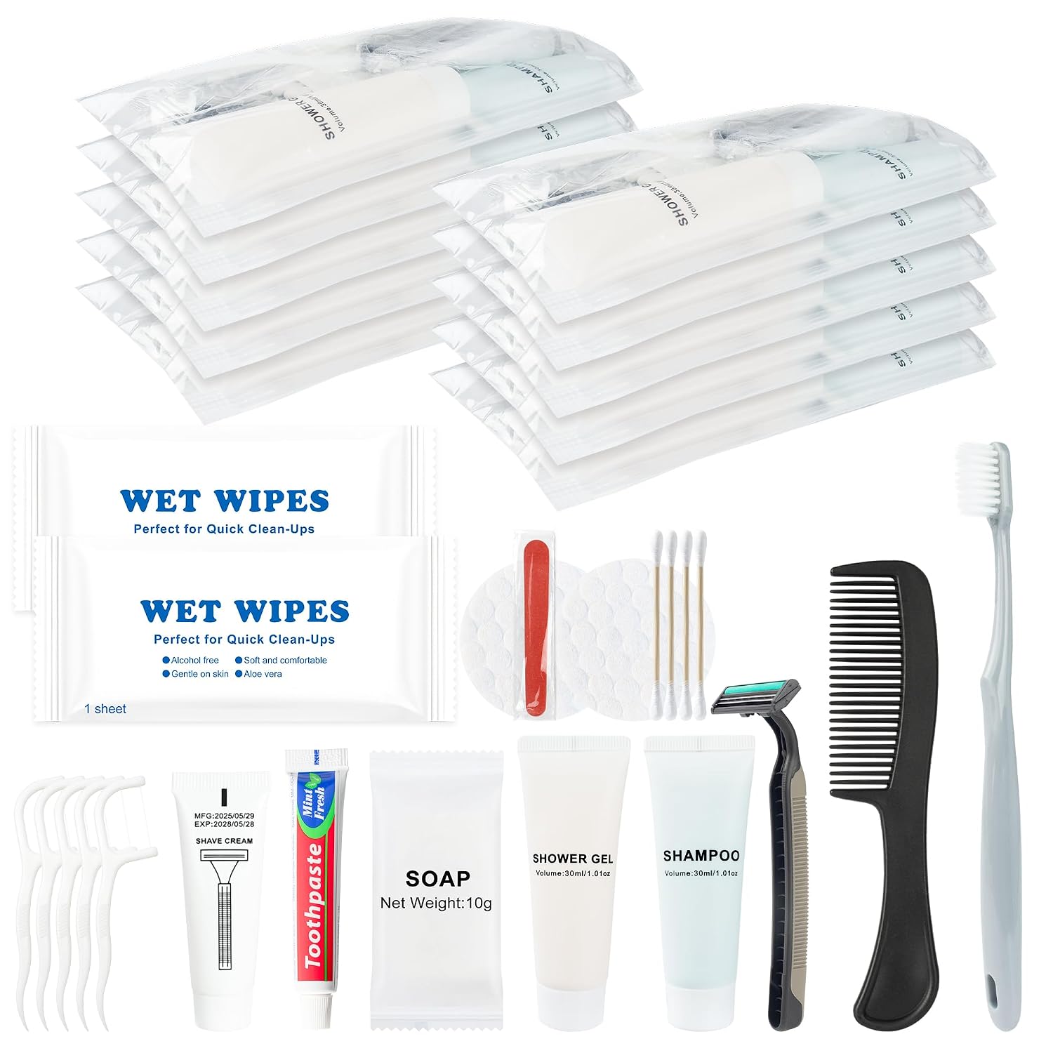 Hygiene Kit, Individually Packaged Convenience Kits In Bulk, Personal Hygiene Kit Suitable for Hotels, Camping, Home Use, And Travel (100-PACK)