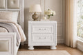 First of a Kind Contemporary Wood Bedside Table Penta Collection Pearl White Finish Modern Structured Design Nightstand Carved Detailing Elegant Coordinated Furniture Piece