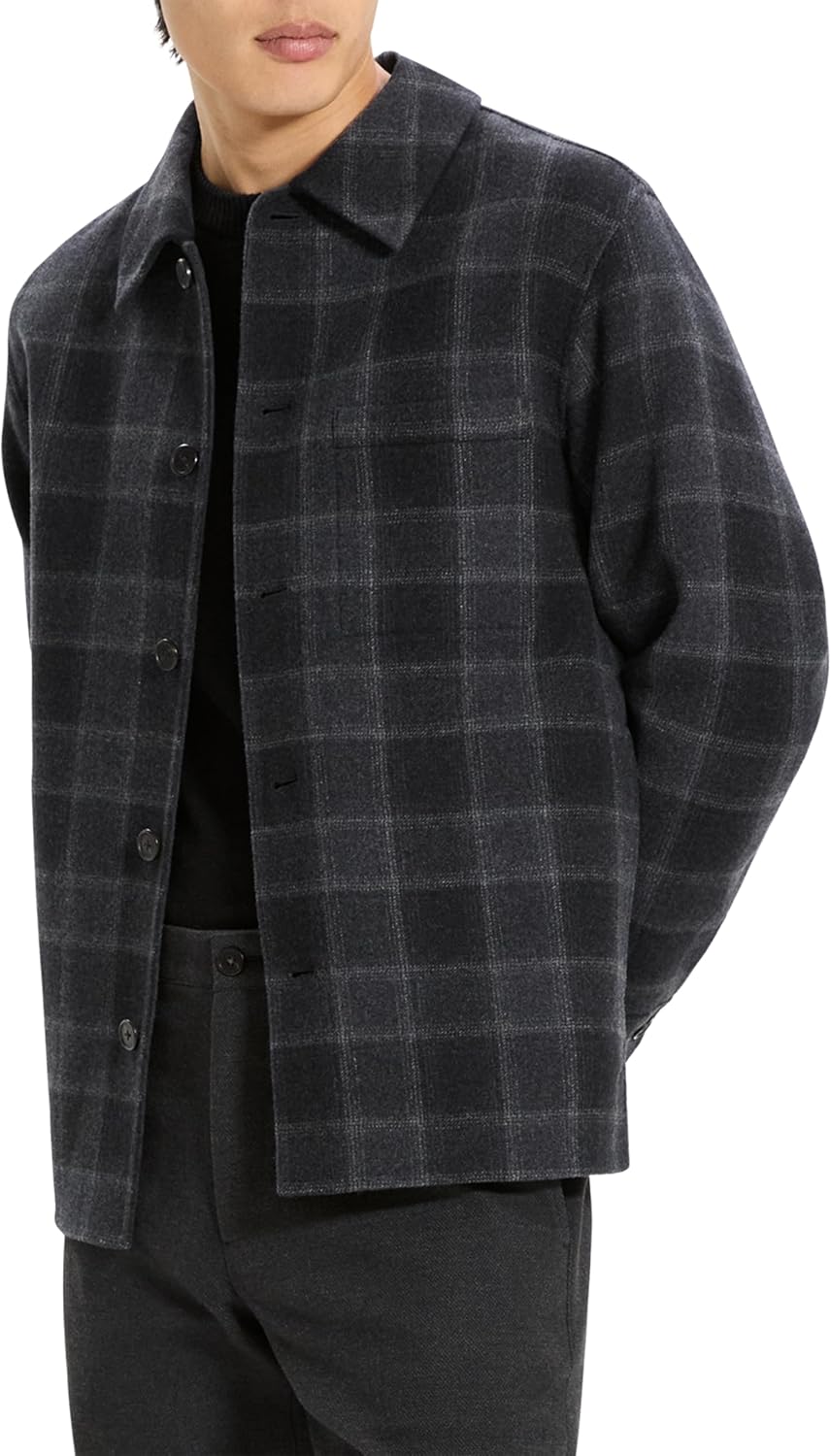 Theory Men's WP Overshirt in New Divide Check