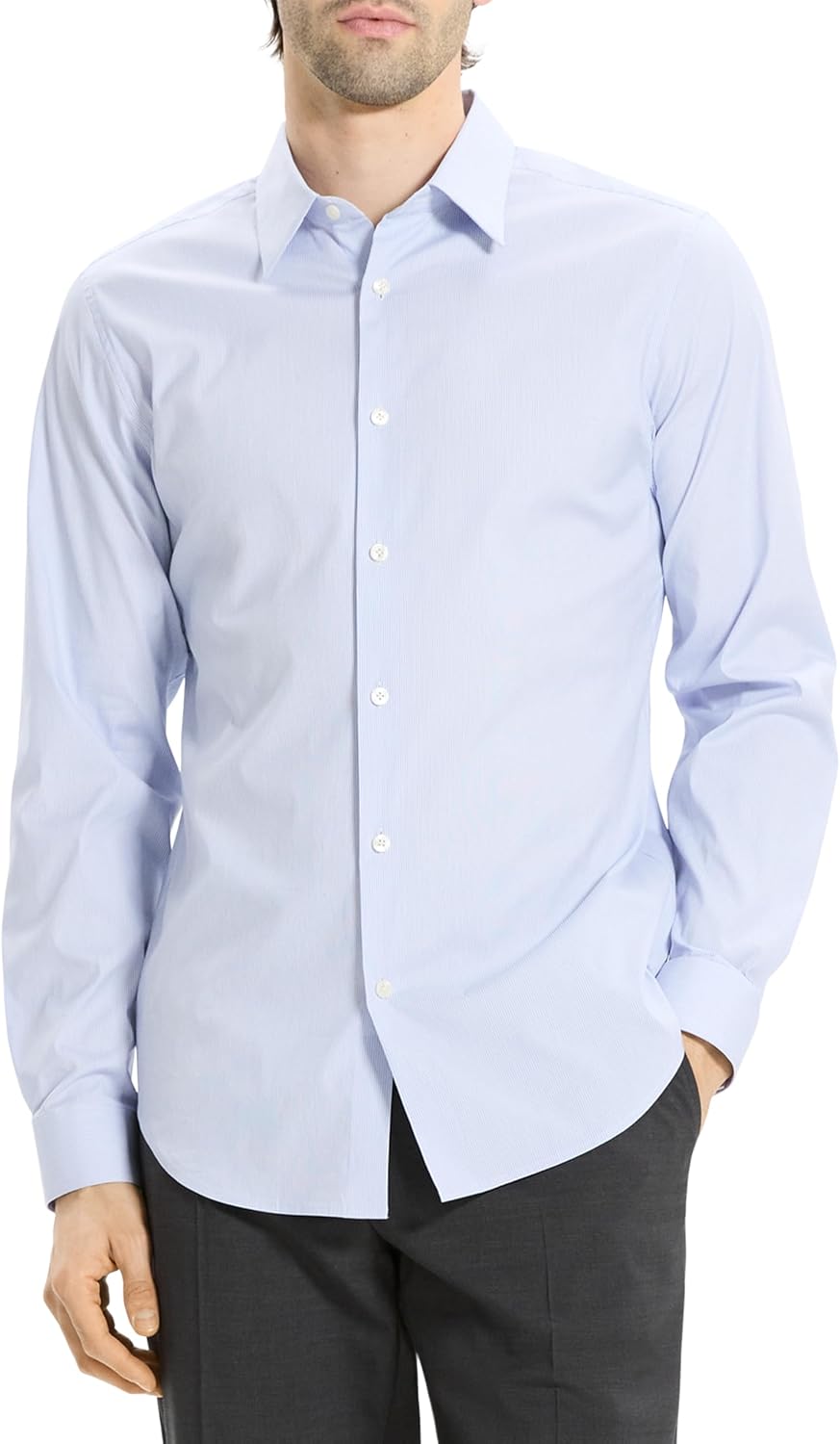 Theory Men's Sylvain Shirt in Exact Stripe