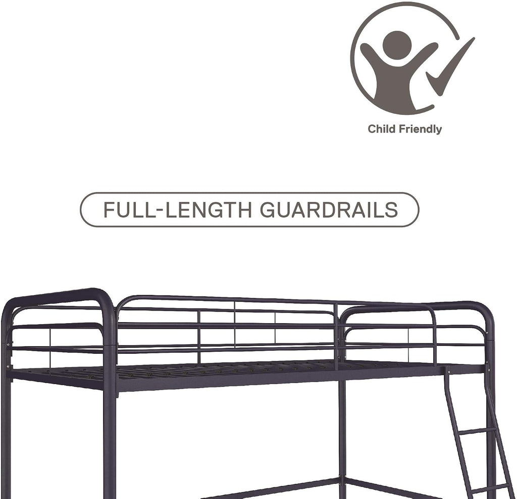 DHP Jett Junior Twin Metal Loft Bed, Navy