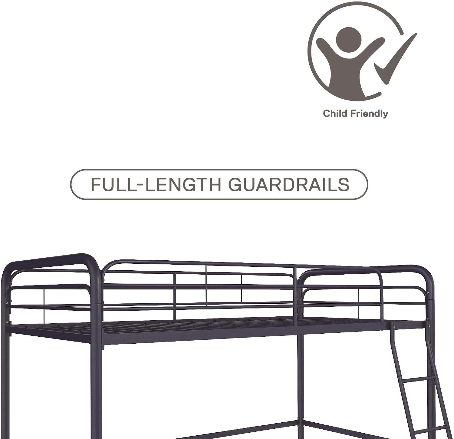 DHP Jett Junior Twin Metal Loft Bed, Navy