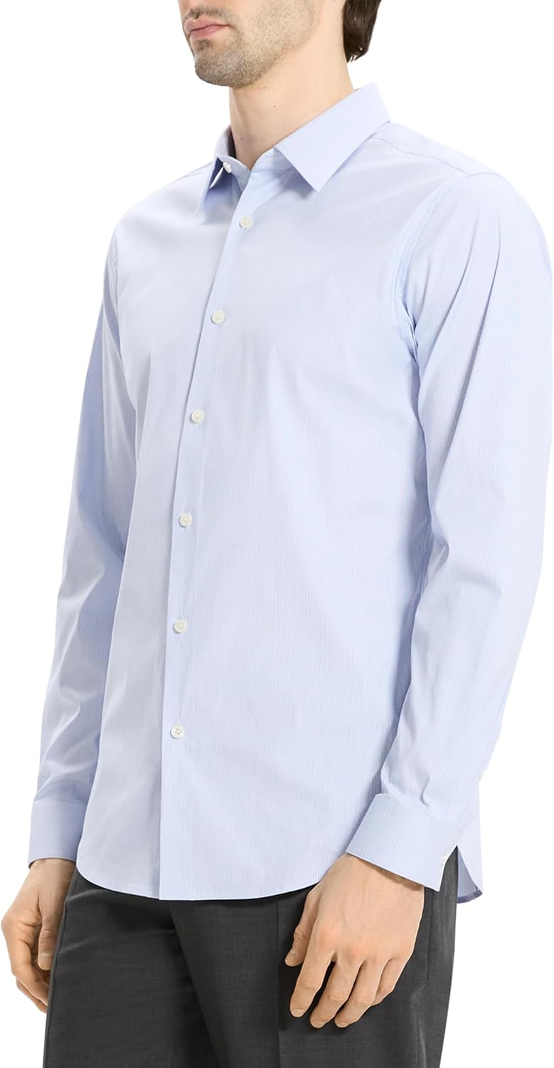 Theory Men's Sylvain Shirt in Exact Stripe