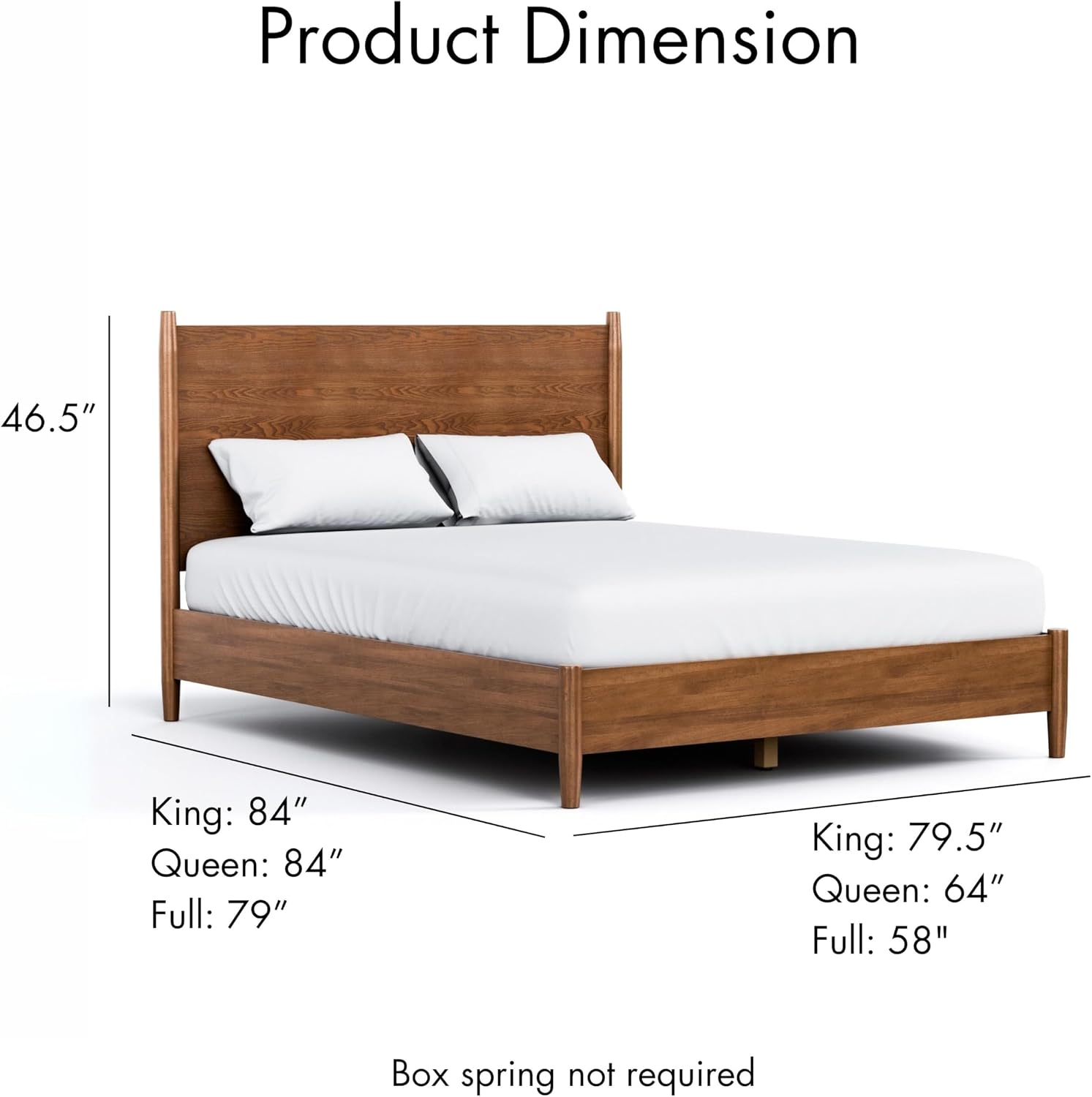 Furniture of America Wyatt Modern Solid Wood Bedroom Collection with Queen Bed Frame, Nightstands, Dresser with Mirror, Chest, No Box Spring Needed, Walnut, Standard Platform, 6-Piece Set