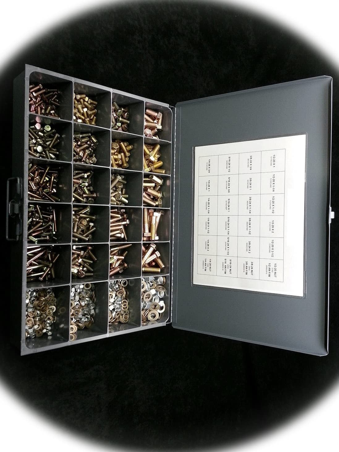 Grade 8 Fine Thread Bolt, Lock Nut & an Washer Assortment - Kit with Case 1200pc Multi-Purpose Comprehensive Hardware Fastener Assortment Kit Cit00582Riv