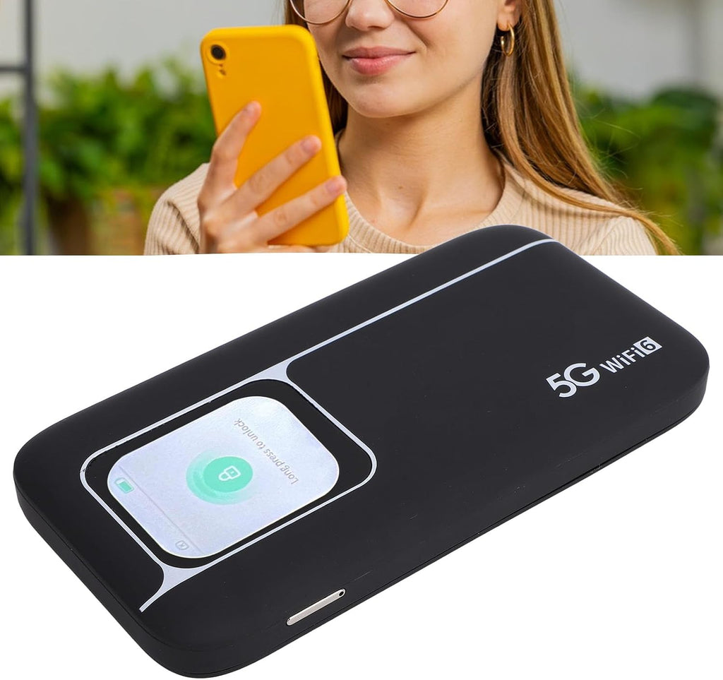 5G Portable Wi Fi Hotspot for Travel, 2.77Gbps Double Band Wi Fi Mobile Hotspot Router, 7100mAh Mobile Travel Router with 1T4R 5G Antenna