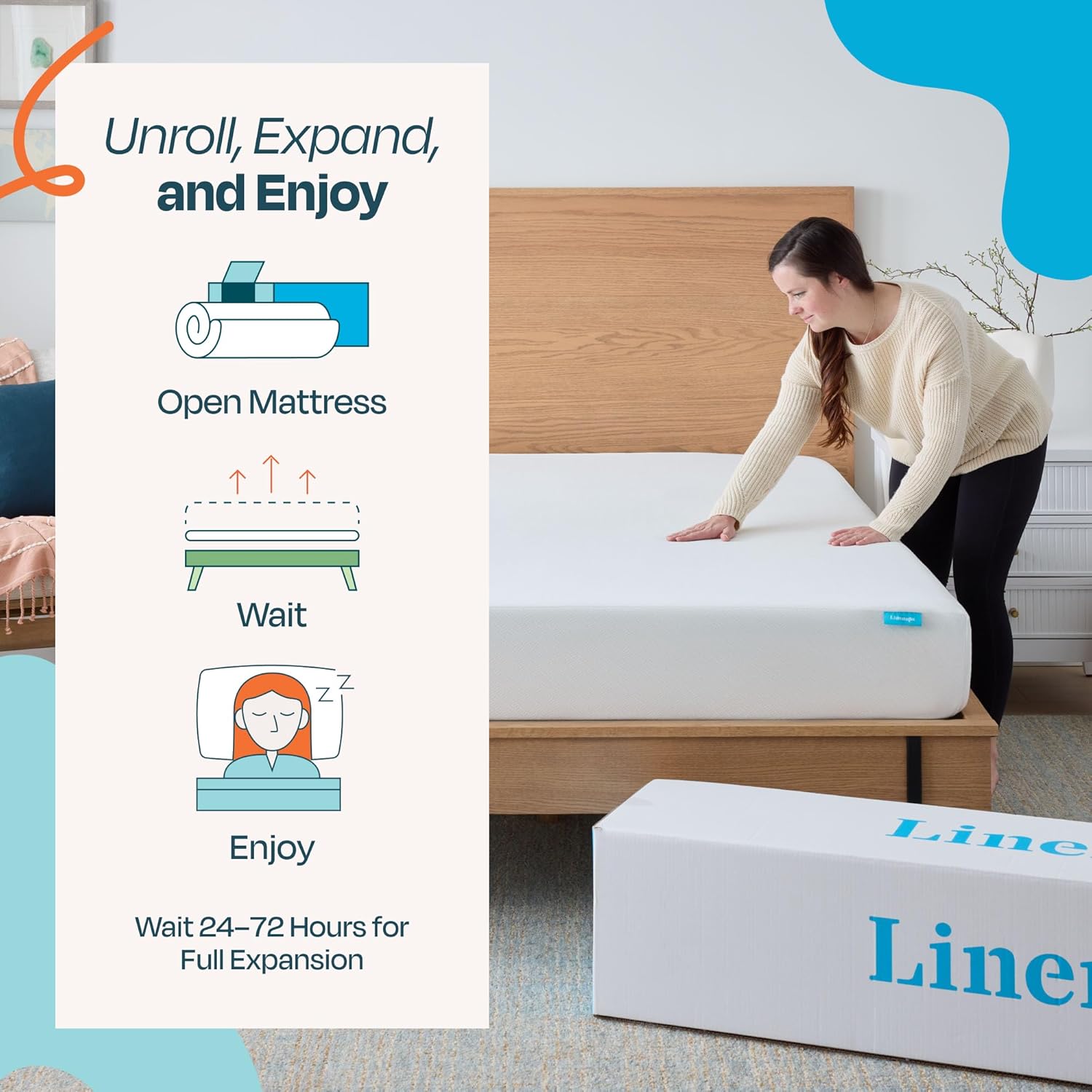 Linenspa 8 Inch Gel Infused Memory Foam Mattress – King Size – Medium Feel - Cooling Gel - Mattress in a Box - Primary or Guest Bedroom - Pressure Relieving and Breathable – CertiPUR-US Certified