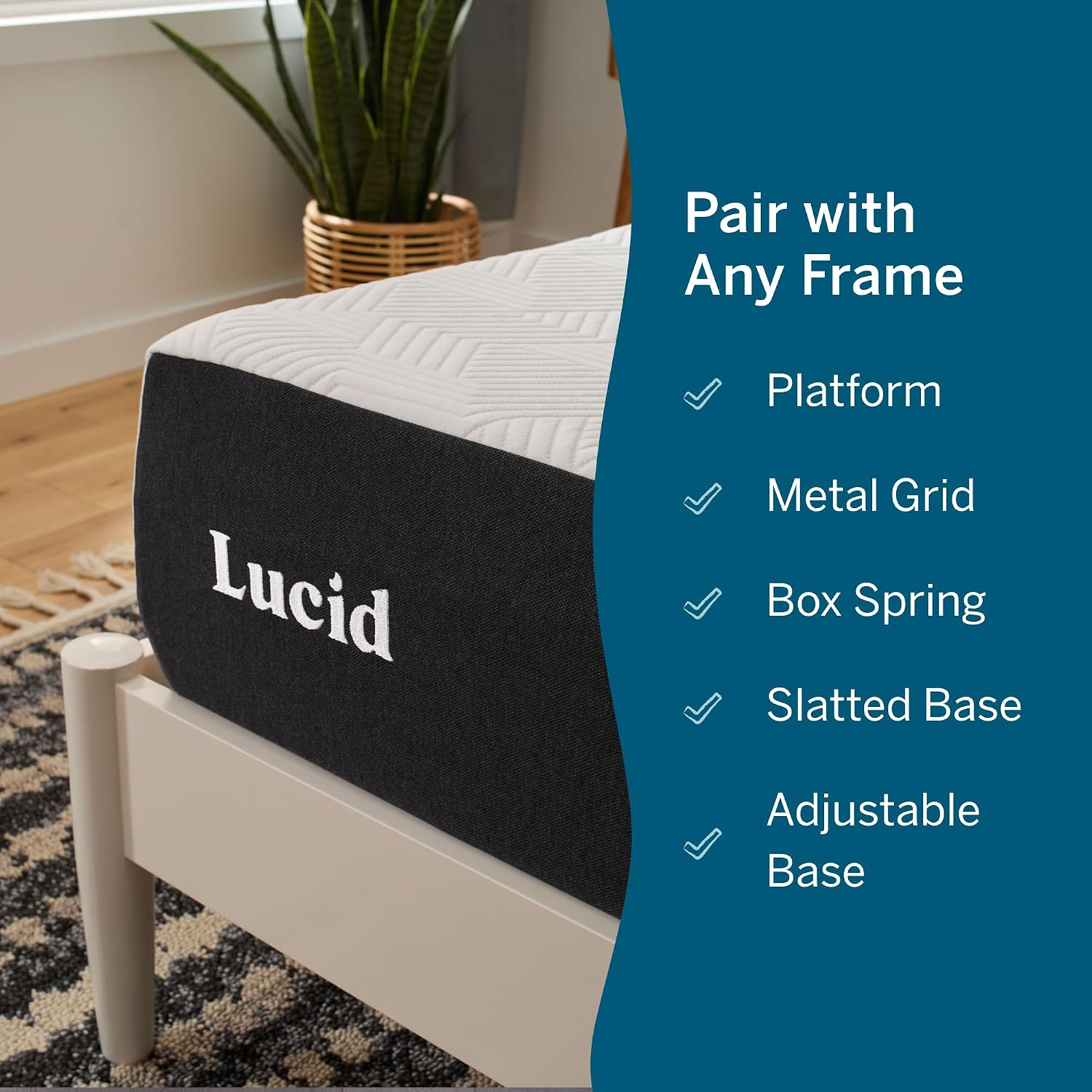 Lucid 10 Inch Memory Foam Mattress - Medium Feel - Infused with Refreshing Bamboo Charcoal and Cooling Gel - Bed in a Box - Temperature Regulating - Pressure Relief - Breathable - California King Size