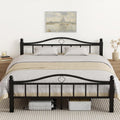 Metal Queen Bed Frame with Headboard, 1500lb No Squeak Platform, 12' Underbed Storage, Tool-Free 30-Min Assembly, No Box Spring Needed, Black