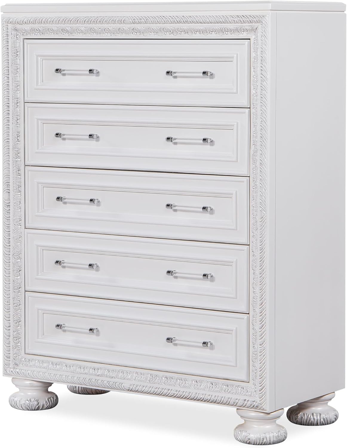 First of a Kind Penta Contemporary 5 Piece Queen Bedroom Set with Upholstered Headboard Modern Structured Design Coordinated Furniture Collection