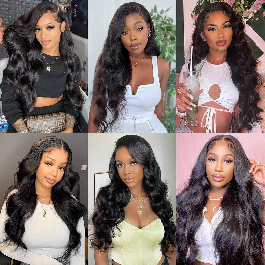 15A Raw Human Hair Bundles Body Wave Human Hair,Triple Lifespan Indian Virgin Hair,No Tangle Shedding,Multiple Washes Keep Texture Silky Soft (4 Bundles Natural Color, 16 16 18 18 Inch)