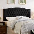 24KF Upholstered Tufted Button Wall Mounted Velvet Headboard,Comfortable Fashional Headboard Queen/Full Size,6058-Q-Black