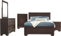 Coaster Home Furnishings Kauffman Transitional 5-Piece Bedroom Set Queen Size Panel Bed Frame 54-inch Headboard Dark Cocoa 204391Q-S5