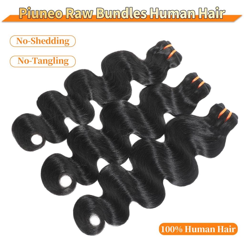 16A Raw Bundles Human Hair 14 16 18 Inch Body Wave Bundles Human Hair 100% Remy Virgin Human Hair 3 Bundles, 2-Year Life Span, Holds The Curls Well, Silky Soft after Mutiple Washes, Full and Thick