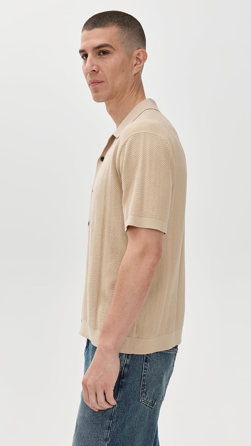Theory Men's Camp Collar Shirt in Cotton Twist