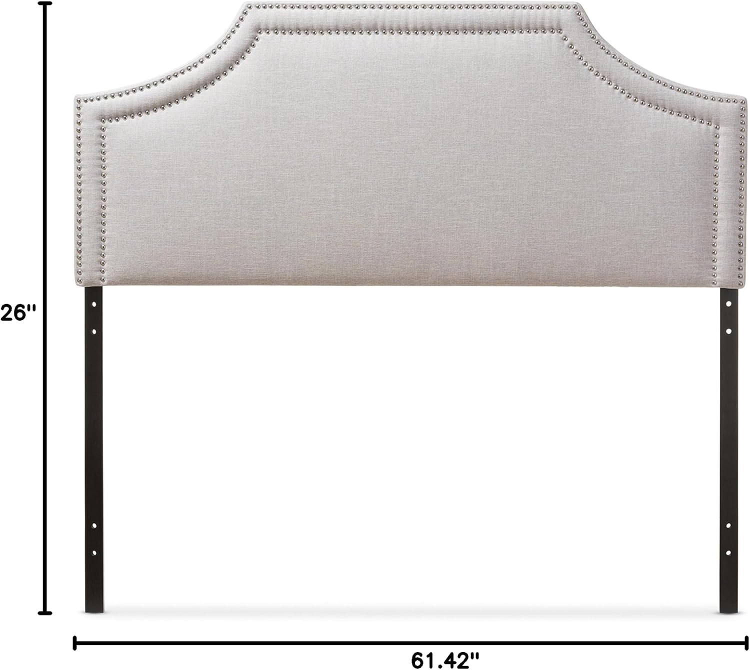 Baxton Studio Guifford Modern & Contemporary Fabric Upholstered Headboard, Queen, Greyish Beige