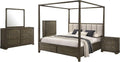 Coaster Home Furnishings Gran Park Modern Classic 5-Piece Bedroom Set Queen Size Canopy Bed Frame 80-inch Headboard Dark Cocoa 224931Q-S5