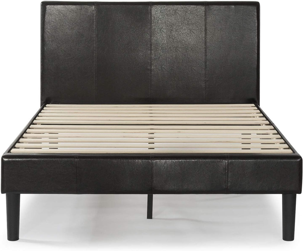 Zinus Gerard Faux Leather Upholstered Platform Bed Frame, Mattress Foundation, Wood Slat Support, No Box Spring Needed, Easy Assembly, King