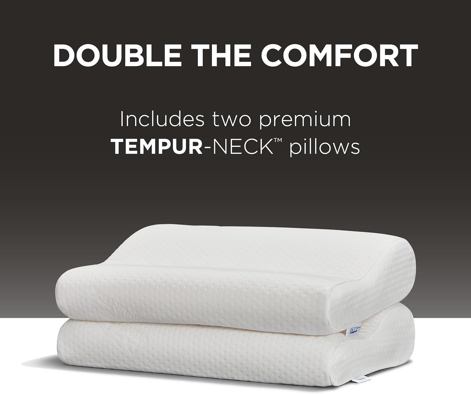 TEMPUR-Pedic, Standard TEMPUR-Neck Pillow, Medium Profile-2-Pack, White 2 Count