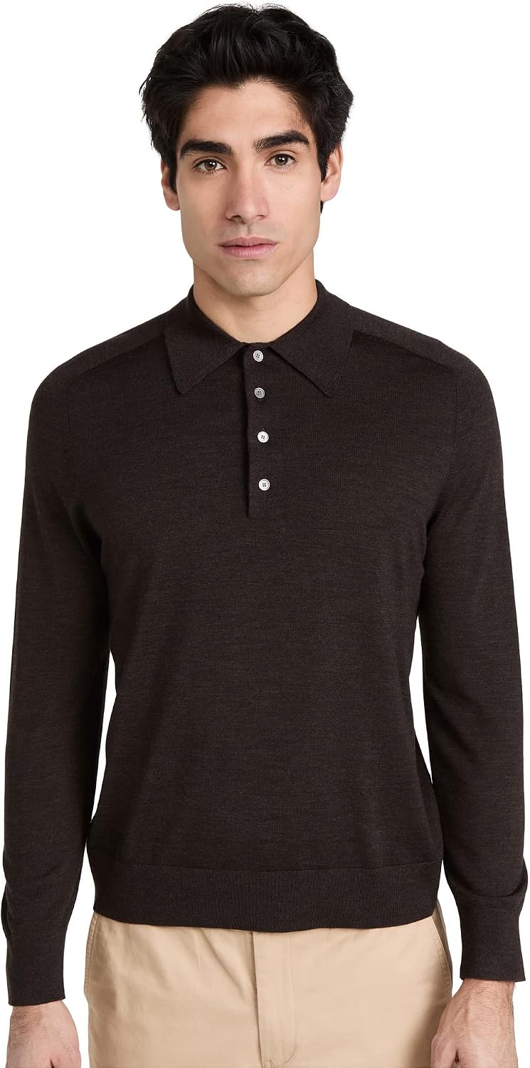 Theory Men's Ls Button Polo.Regal