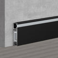 LED Aluminium Baseboard Molding Trim Height 80mm (3.15') Length 1200mm (3.94ft) Metal Wall Base Snap-on Aluminium Skirting Trim - Elevate Your Home Décor (Black, 10pcs)