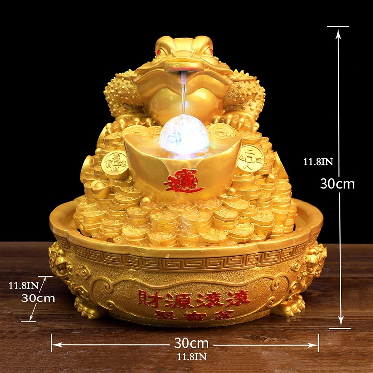 Tabletop Water Fountain Golden Lucky Tabletop Fountains Resin Indoor Waterfall Fountain Home Office Feng Shui Wealth Lucky Decoration Opening Housewarming Gift Home Decor