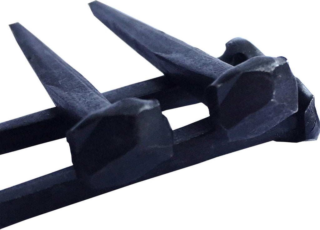 2.5'- Wrought Head Iron Nails – Antique Black rustic restoration accent nails for hanging, furniture, cabins, shutters & flooring – Decorative clavos nails – Distinct wrought rose head – 2.5 in