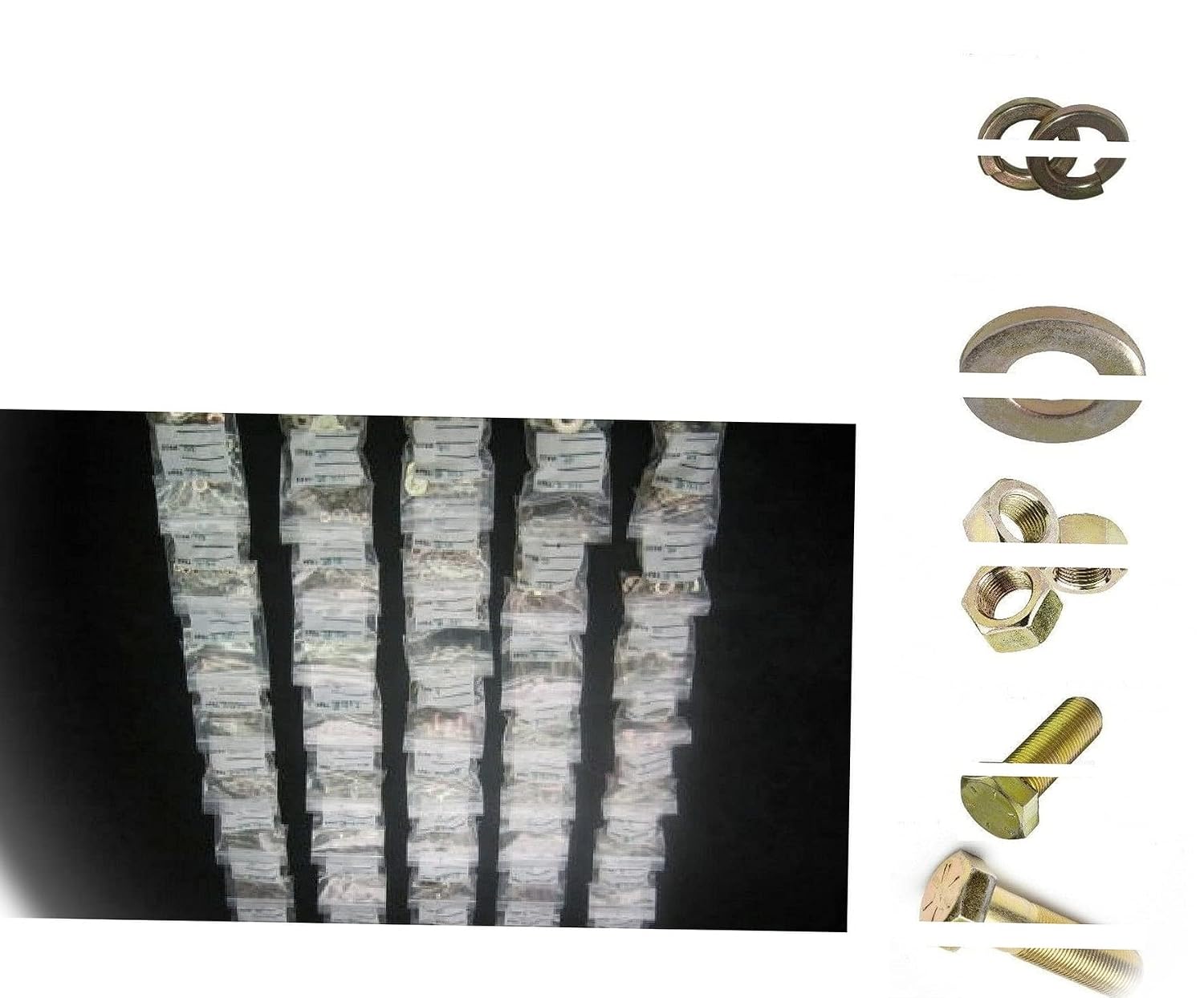 FINE Thread Grade 8 Bolts, NUT & Washer Assortment/KIT 1455 1/4-28 Thru 1/2-20 Multi-Purpose Comprehensive Hardware Fastener Assortment Kit Cit00674Riv