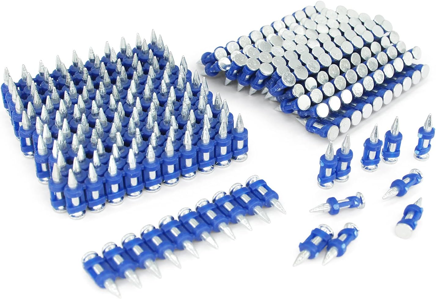 10 Boxes - KIMSING MTSD-19 12 Gauge 3/4 Inch X .109 Inch Smooth Shank Plastic Collated Concrete and Steel Drive Pin Mechanical Galvanized for Gas Power Concrete and Steel Nailer 1,000 PCS/Box