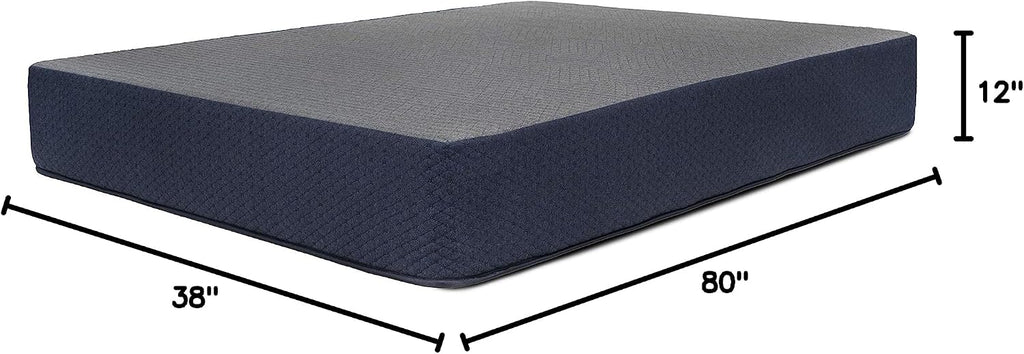 DREAMFOAM Brooklyn Bedding Copperflex Essential 12' Gel Memory Foam Mattress with Stain Protection, Twin XL |Made in Arizona