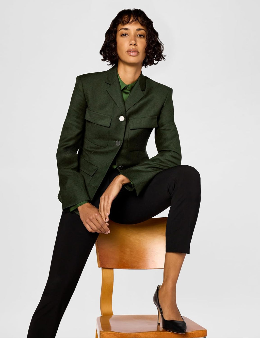 Theory Women's Flannel Long Sleeve Military Jacket