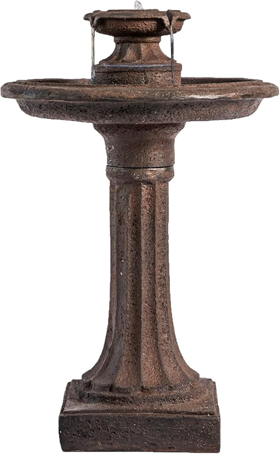 XBrand 28' Tiered Freestanding Classic Bird Bath Outdoor Water Fountain with Auto Shut-Off Pump, Brown