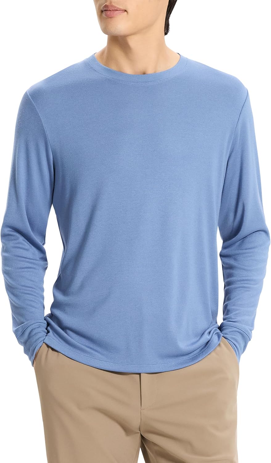 Theory Men's Essential Tee in Anemone Milano, Blue Lake, S