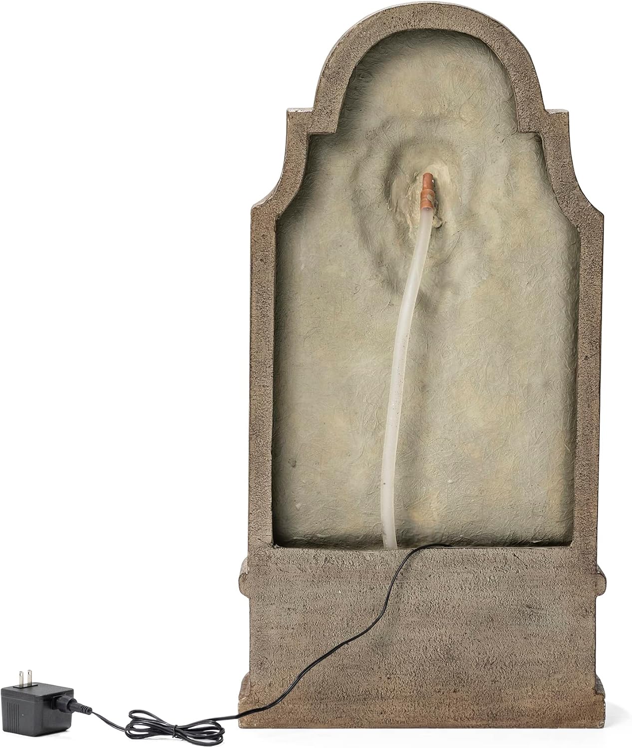 Glitzhome 3-Tier Outdoor Water Fountain with LED Light, Oversized Vintage European Style Lion Head Waterfall Fountains, Rustic Faux Granite Fountain for Garden Patio Deck Porch, 31.75'H