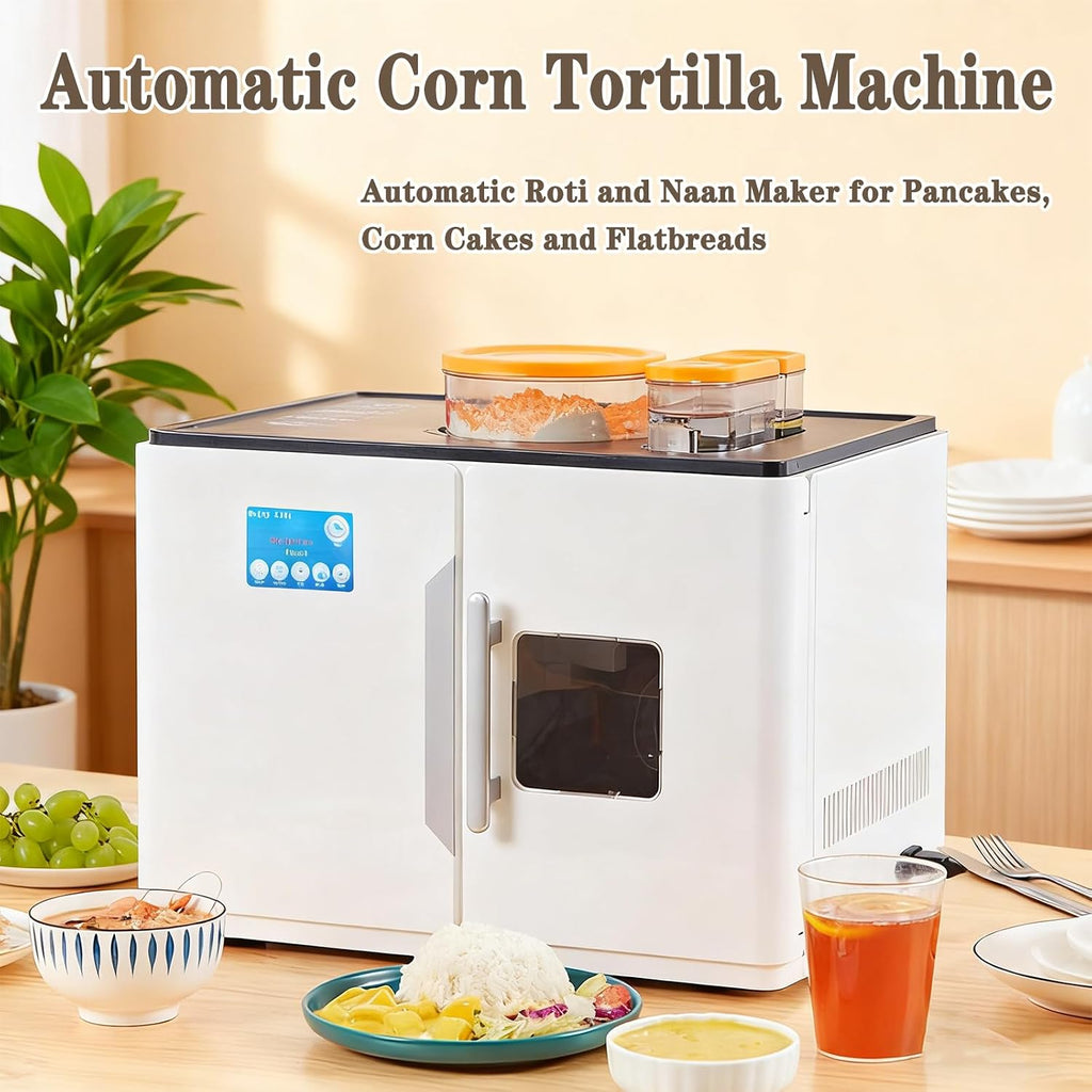 Fully Automatic Roti Maker Machine with One-Button Operation, 20-Piece Capacity for Roti, Corn Tortillas and Dosa, Electric Flatbread Making Appliance for Home Kitchen Use