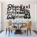 OSTCAL Bless The Food before Us Metal Wall Plaque, Prayer Wall Art, Dining Room Wall Decor (Black, 35x22in|90x56cm)