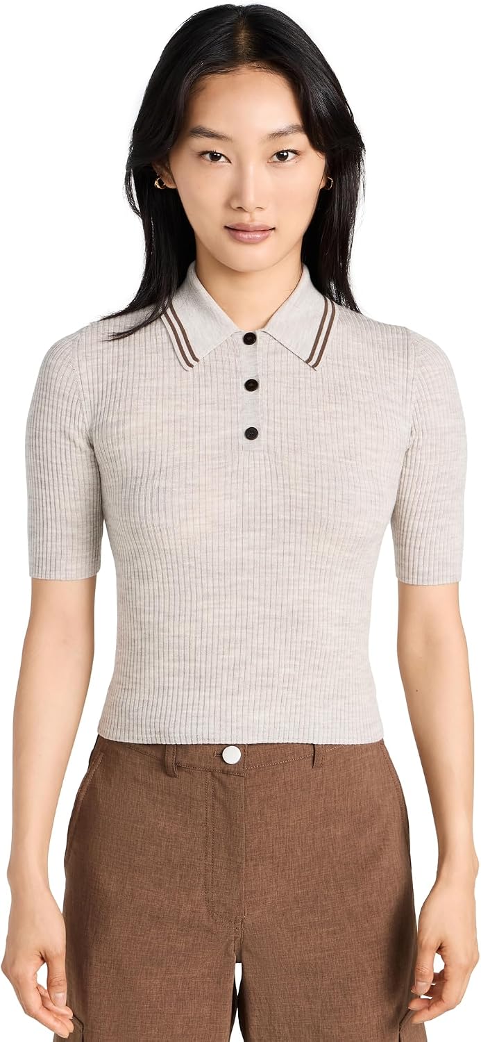 Theory Women's Tipped Rib Polo Top