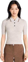 Theory Women's Tipped Rib Polo Top
