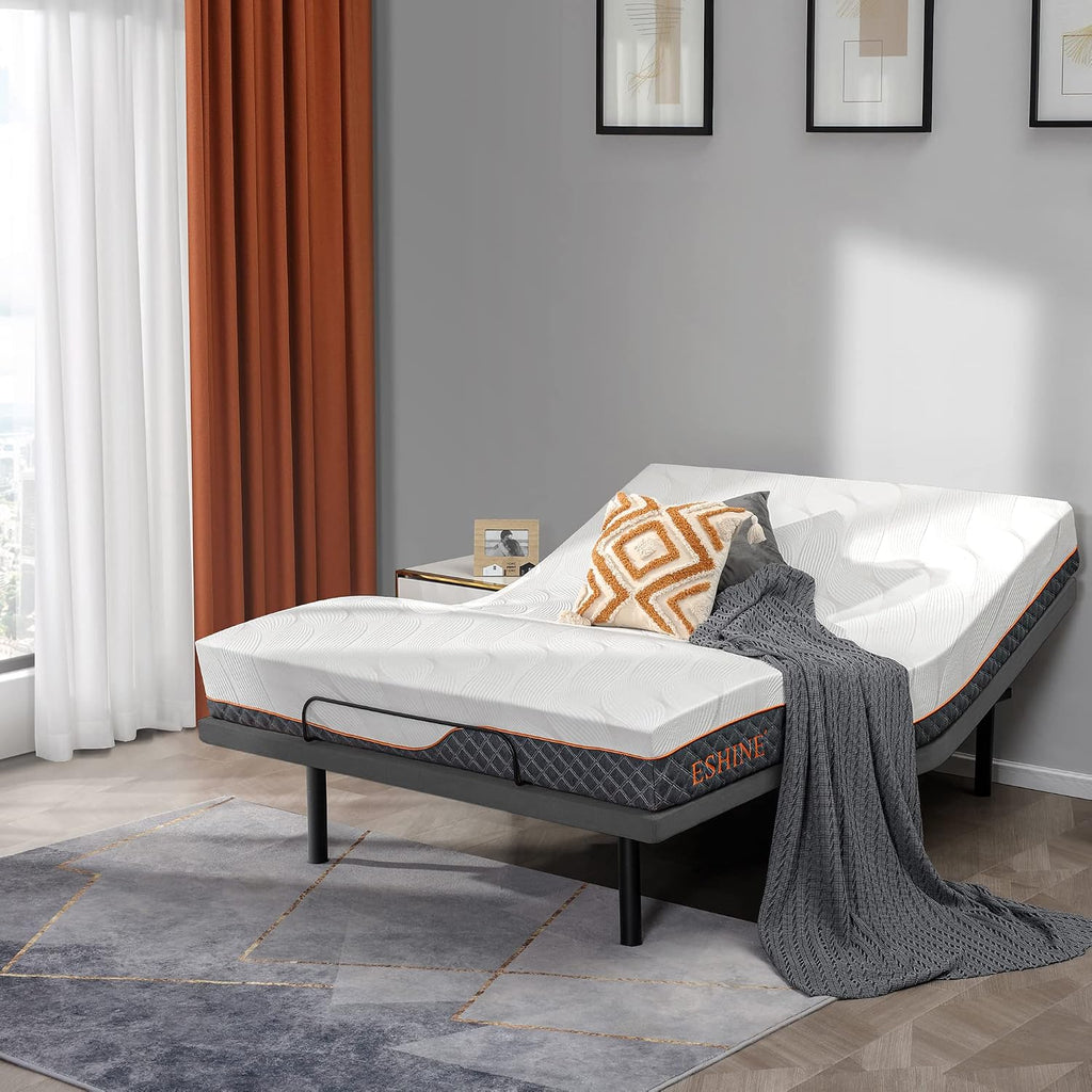 ESHINE Adjustable Bed Frame Smart Bed Queen - Quick 5 Min Installation, Electric Base with Massage, Ergonomic Foot & Head Incline, Zero Gravity, Dual USB Ports, Under Bed Light